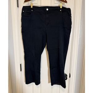 Black Hi-Rise Ankle Jeans 22W EST. 1946 Denim Plus Size Stretch Casual Pants